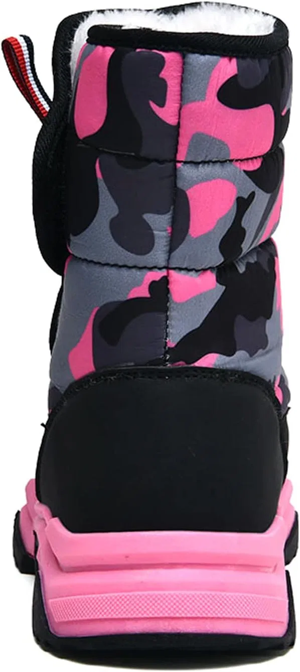 Детские зимние ботинки для девочек и мальчиков с теплой подкладкой FLIOZY, Black/Rose — фото 3