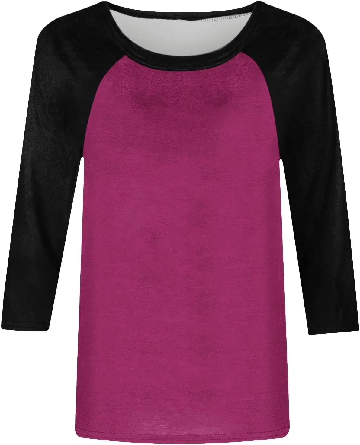 Женская футболка с длинным рукавом 3/4 Patchwork Color Block, Hot Pink — фото 3