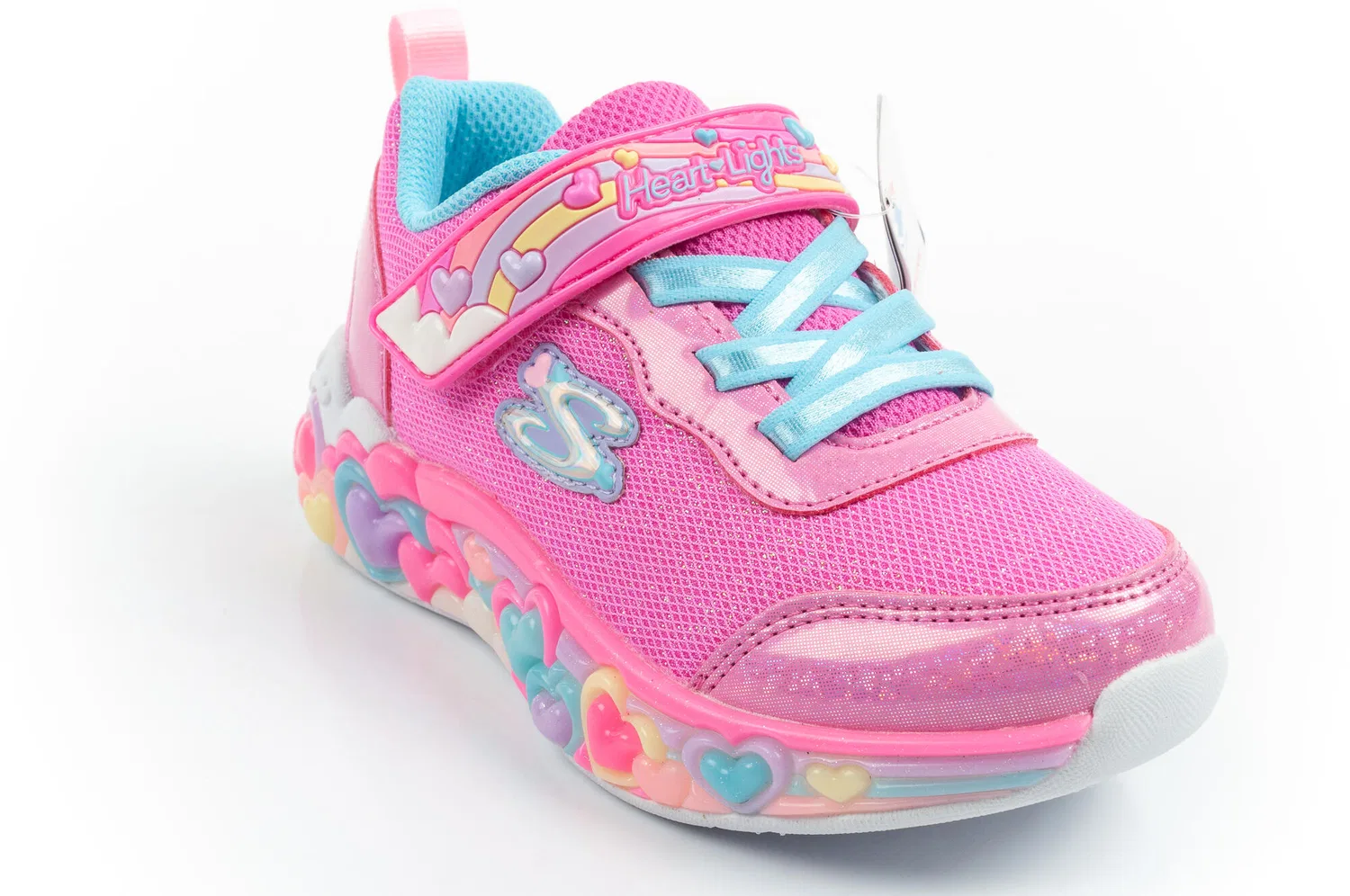 Детские спортивные кроссовки для девочек с LED-подсветкой Skechers S Lights, Rosa Bunt — фото 2