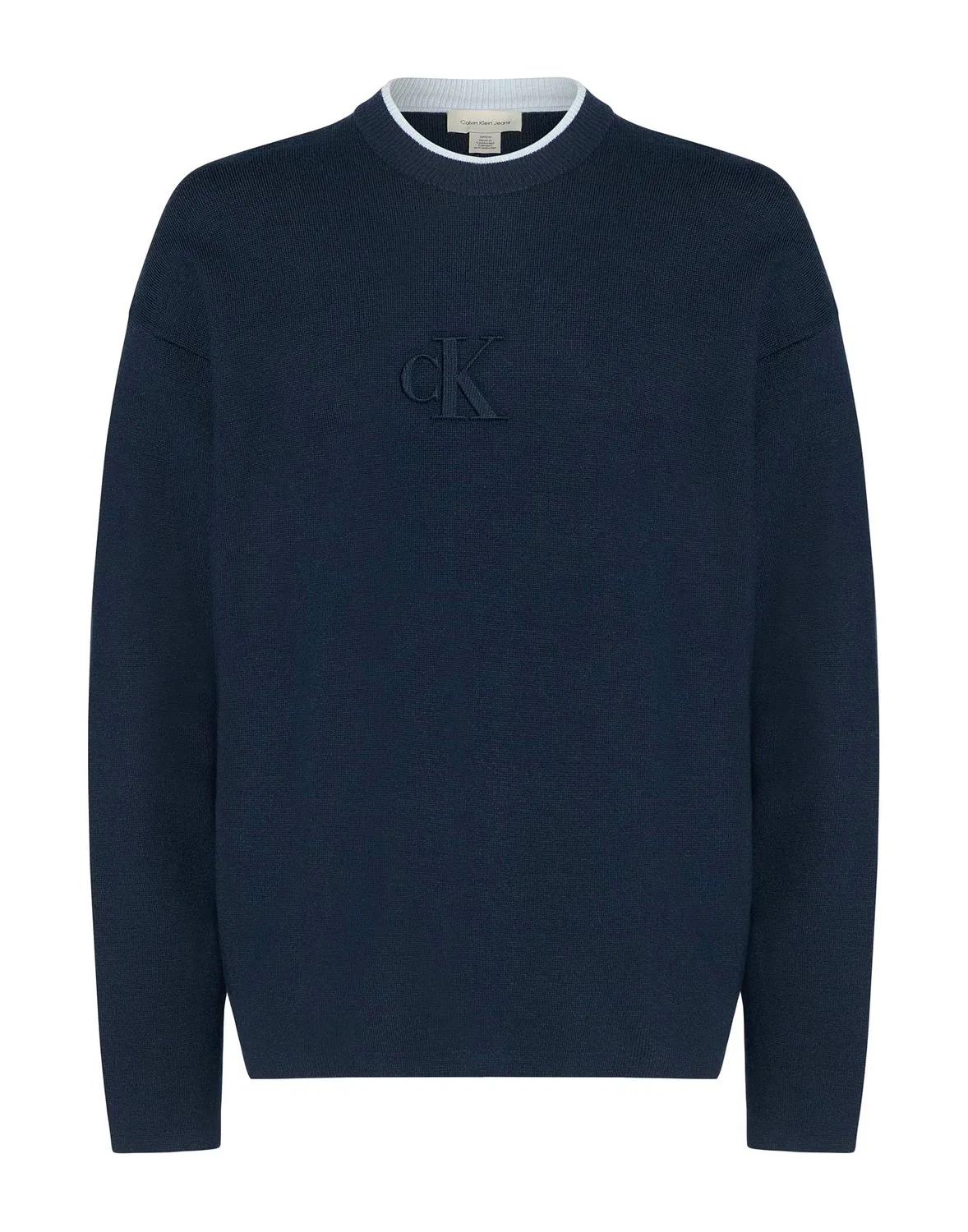 Мужской свитер с круглым вырезом Calvin Klein, темно‑синий