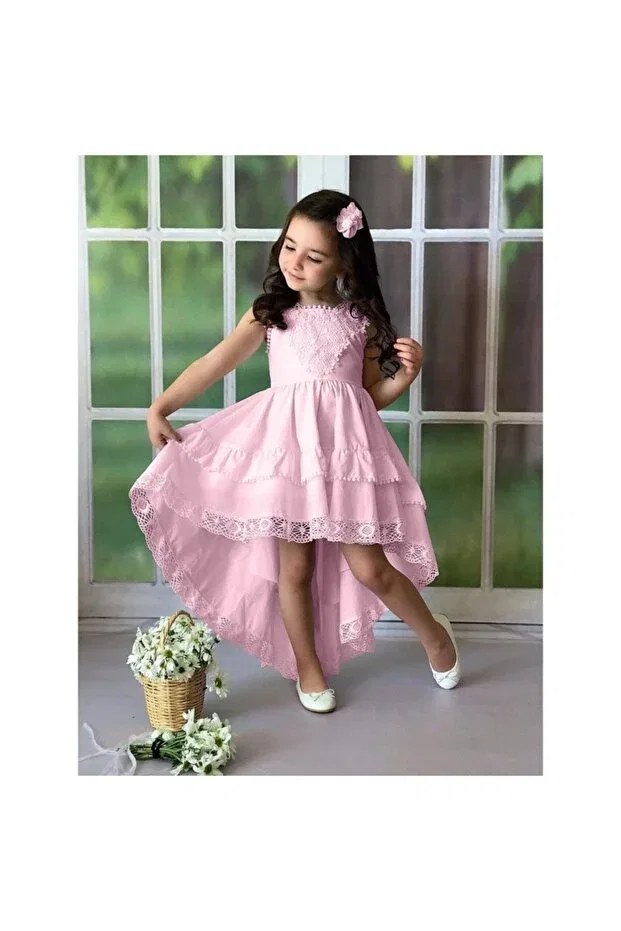 Детское платье для девочек кружевное 3 Çınar, Pink