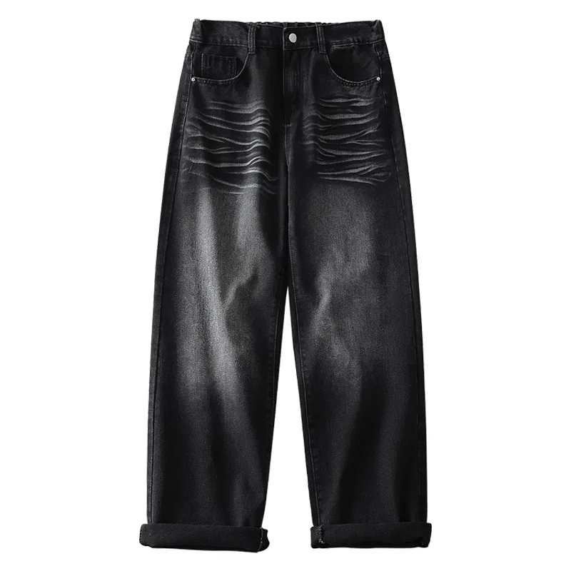 Детские джинсы прямого кроя с заниженной талией MINISO, Vintage Washed Black