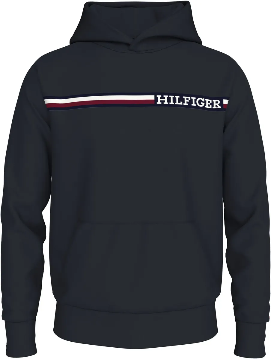 

Толстовка с капюшоном Tommy Hilfiger Big & Tall "BT-CHEST STRIPE HOODY-B", большие размеры с тисненым логотипом, цвет Desert Sky