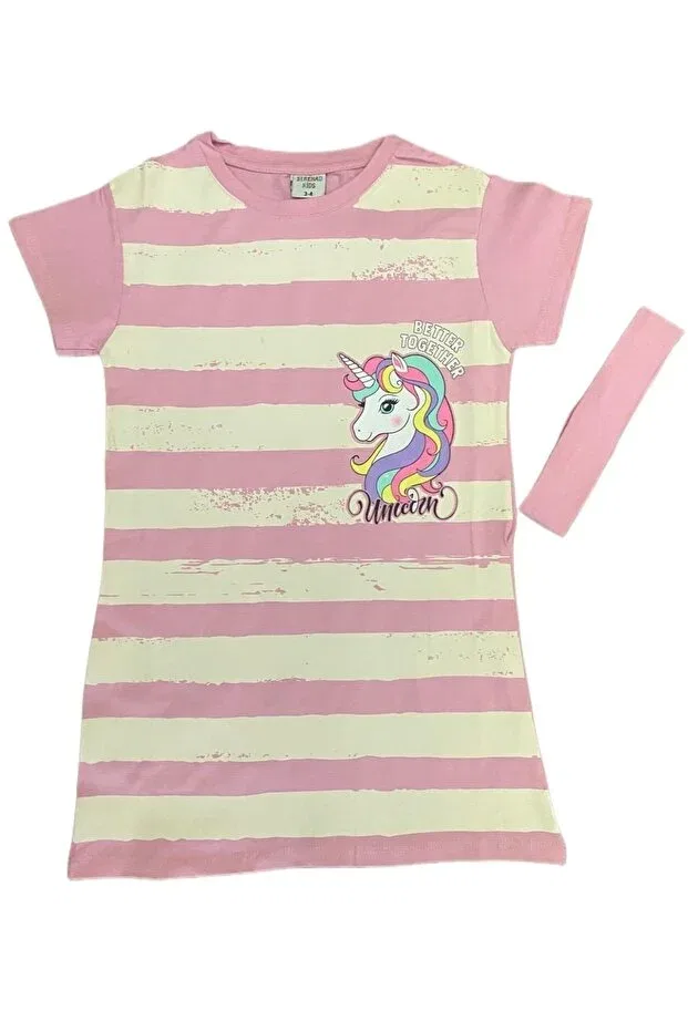 Детское платье для девочек с принтом Unicorn Ded Collection, Pink