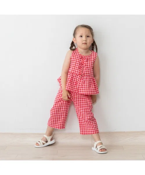 Toys"R"Us/Babies"R"Us Детский комплект из топа без рукавов и длинных брюк First Closet x mio, Красный — фото 2