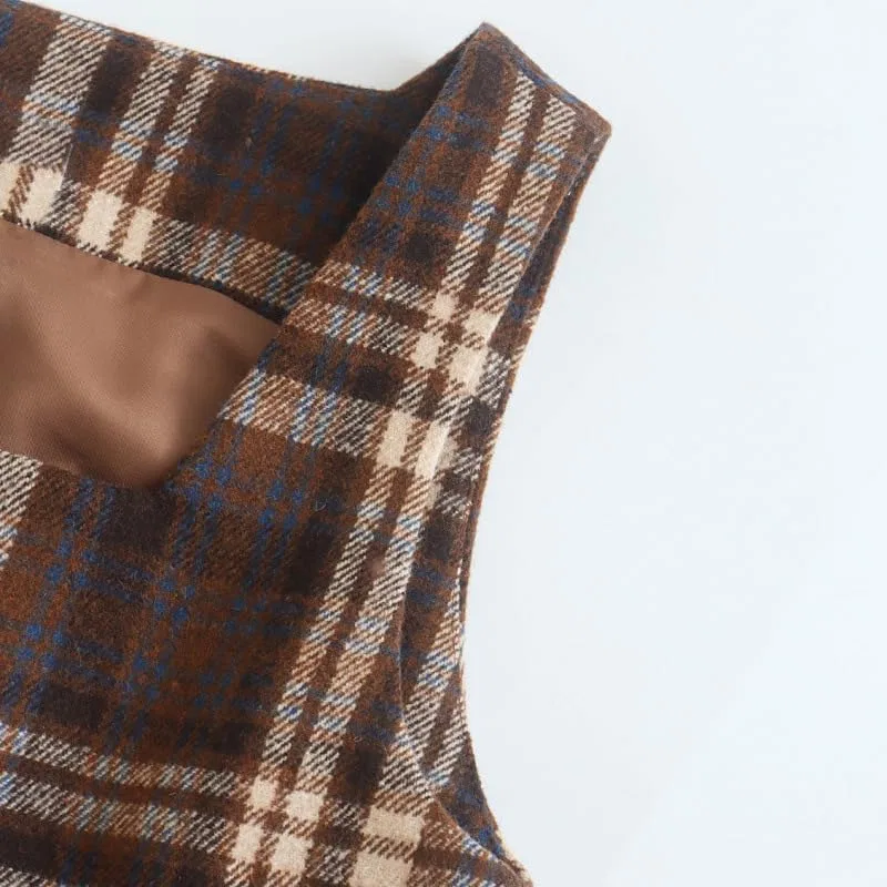Женское платье-комбинация в клетку Casual, Plaid — фото 2
