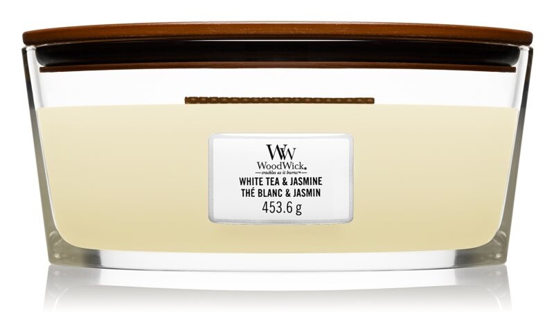 

Ароматическая свеча с деревянным фитилем Woodwick White Tea & Jasmine