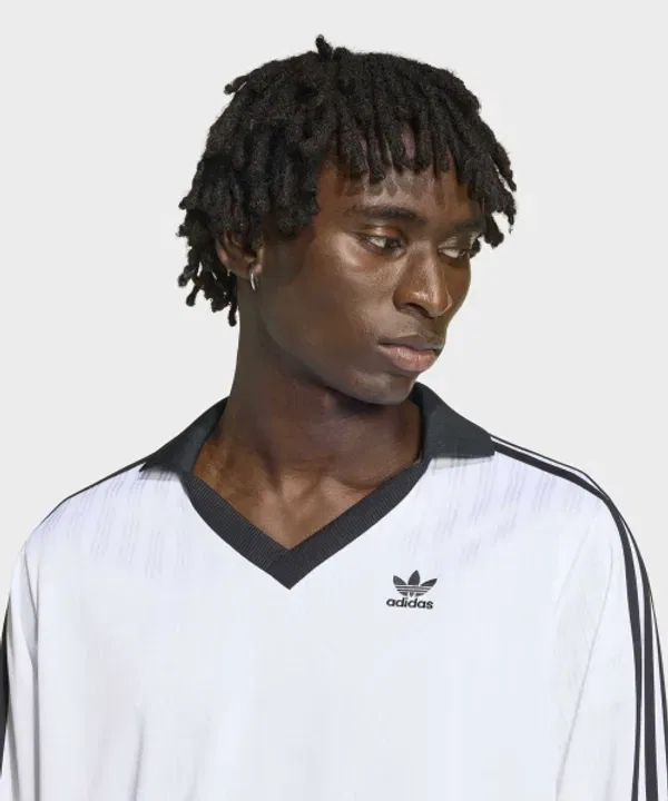 Футболка с длинным рукавом пике, футбольная, Adidas, белый — фото 3