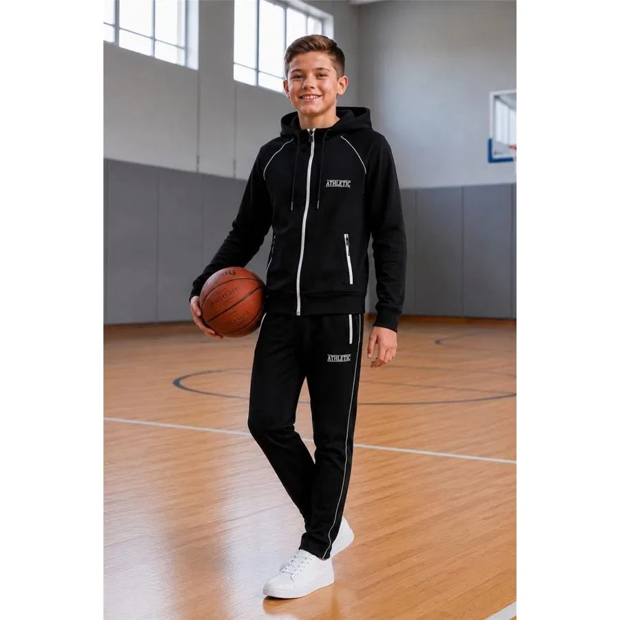 Детский спортивный костюм с капюшоном и принтом Athletic, Pina Kids, Синий