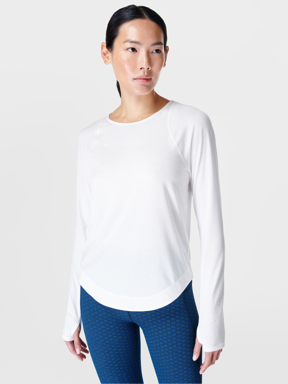 

Топ с длинными рукавами Sweaty Betty Breathe Easy, белый