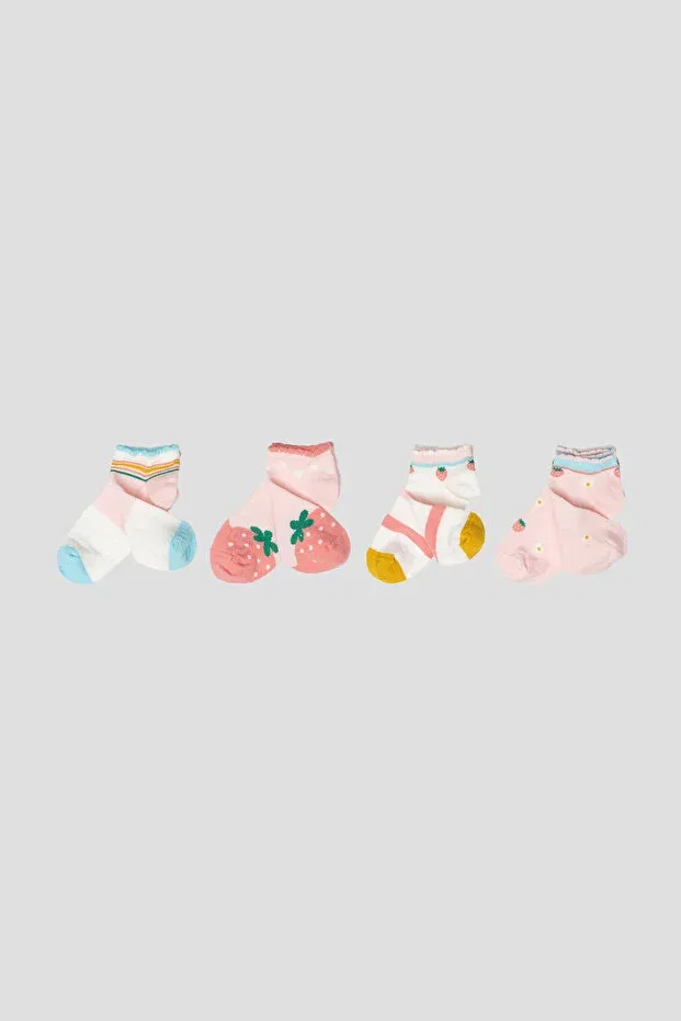 Детские носки для девочек с принтом Defne Baby, Pink — фото 4
