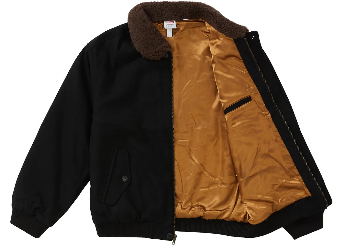 Мужская куртка-бомбер шерстяная Bomber Jacket Supreme, Black — фото 2