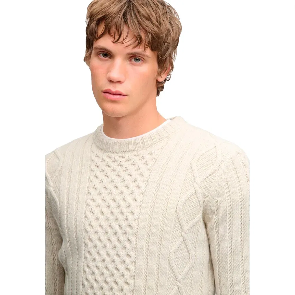 Мужской свитер с косами Jacob Superdry, Beige — фото 4