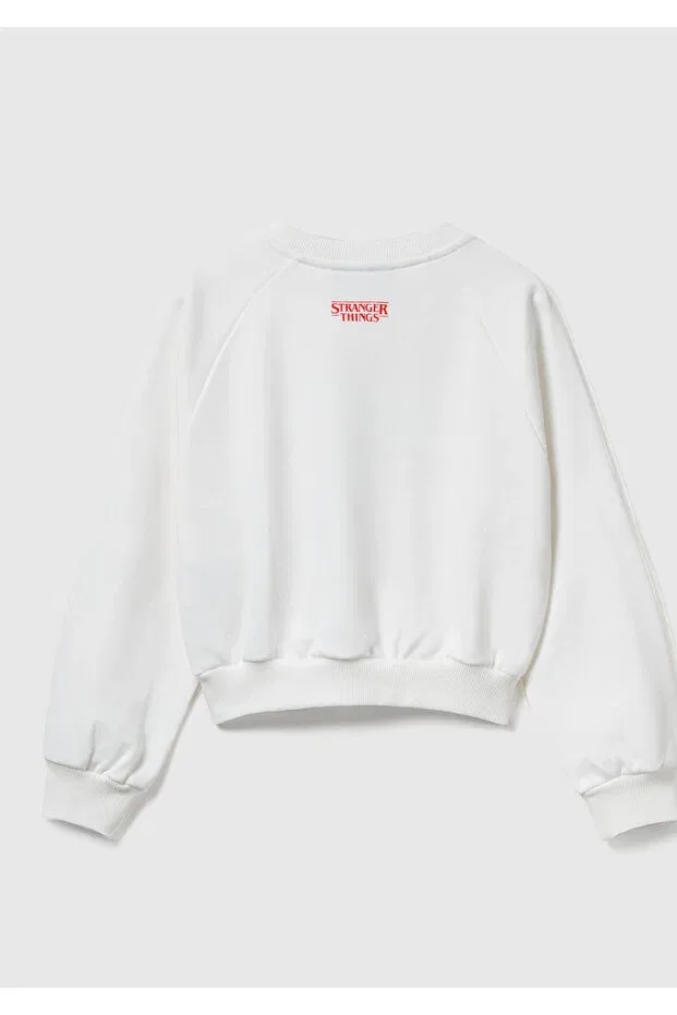 Детские свитшот для девочек с принтом Stranger Things United Colors Of Benetton, Nude Color — фото 2