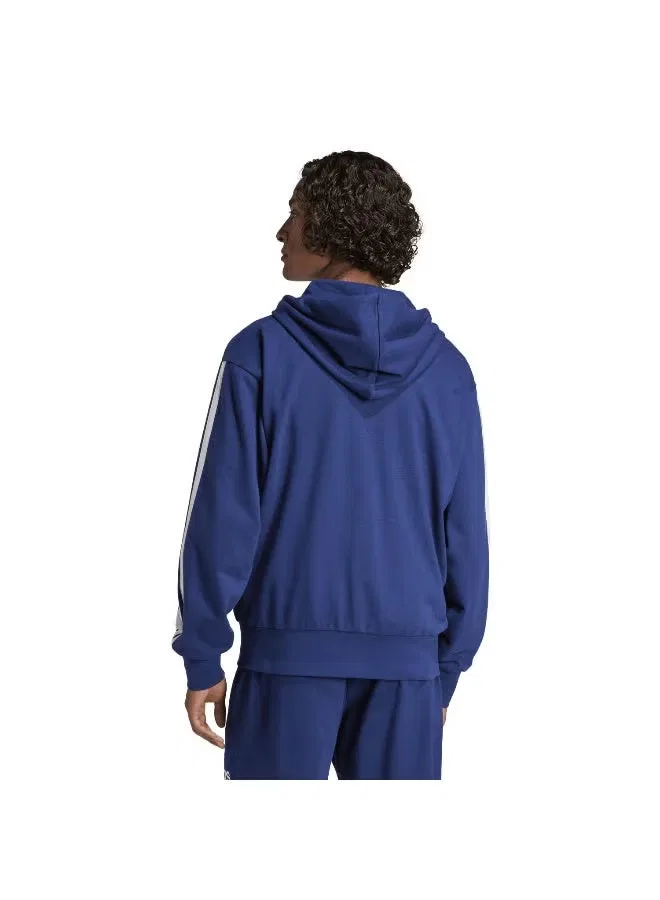 Худи на молнии с длинным рукавом Essentials three stripes Adidas, темно-синий — фото 4