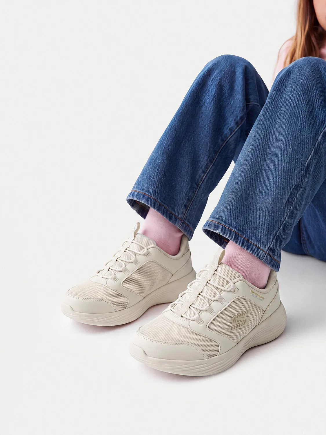 Кроссовки для девочки C-GO Skechers, бежевый