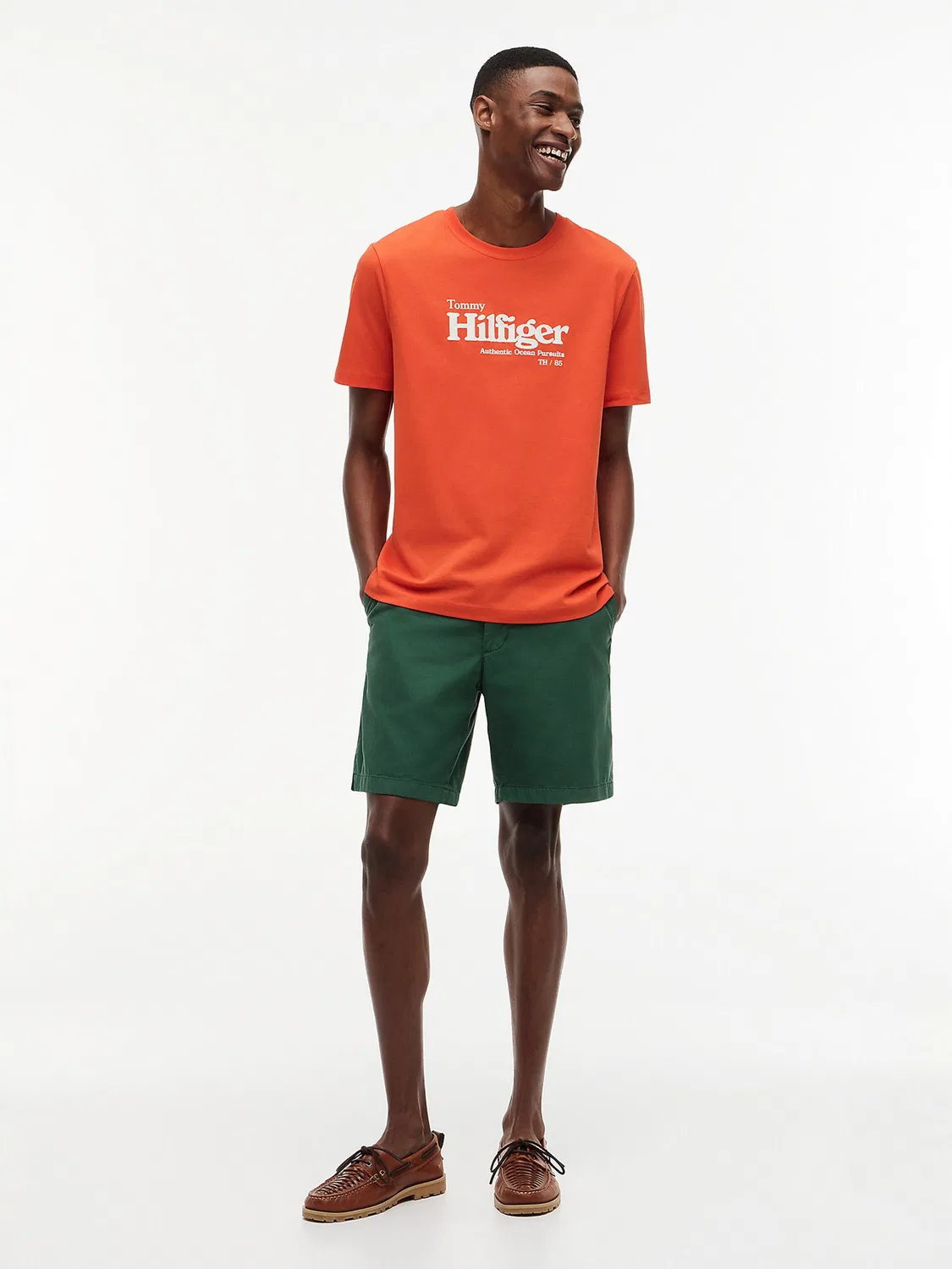 Рубашка Tommy Hilfiger оранжевого цвета — фото 3