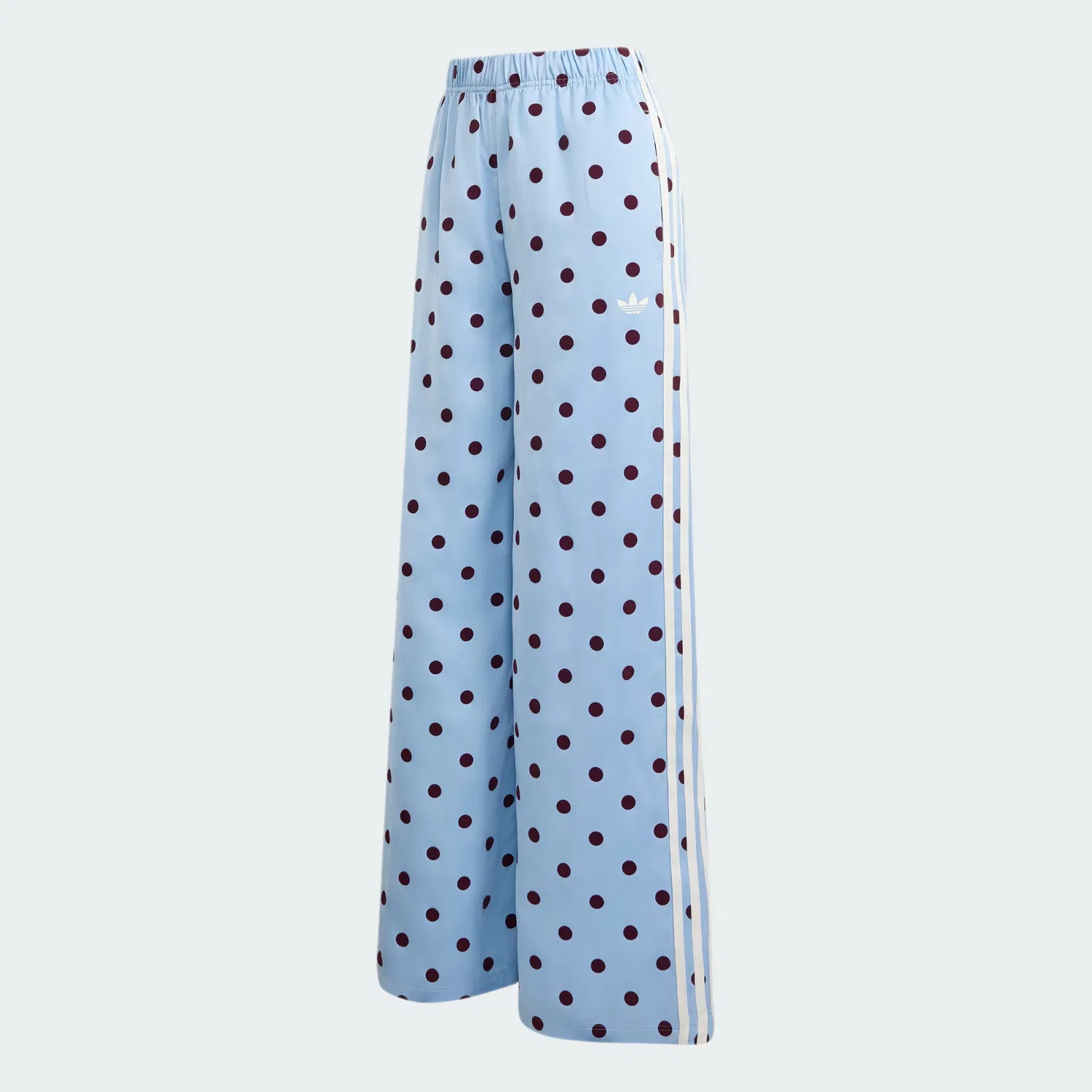 Женские брюки широкого кроя в горошек Satin Polka Dots Wide Leg Pant Adidas Originals, небесно-голубой — фото 4