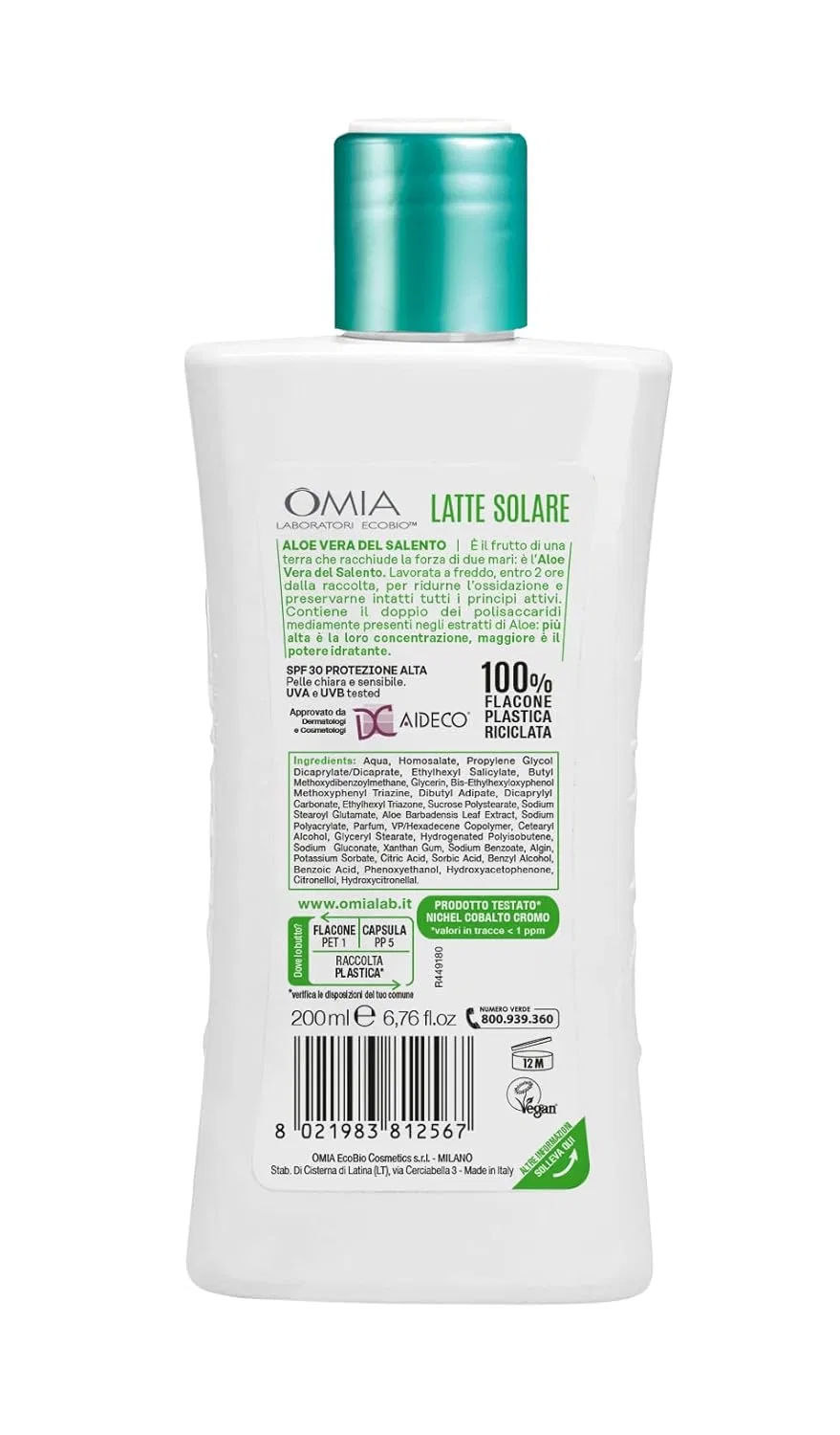 Солнцезащитное молочко SPF30, Omia, 200 мл — фото 2