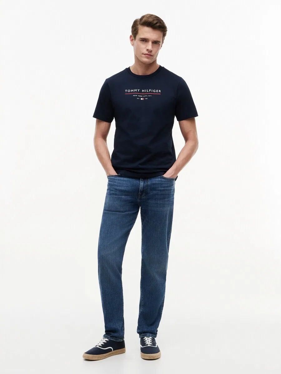 Рубашка TOMMY HILFIGER 'Essential' цвета морской волны — фото 4
