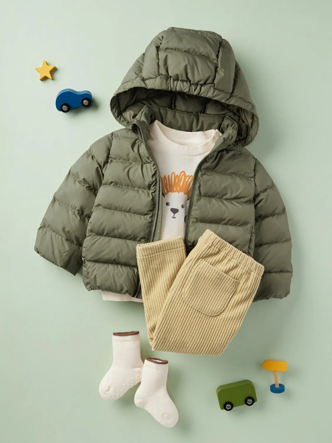 Леггинсы Uniqlo, флисовые/вельветовые, полная длина, кремовый — фото 4