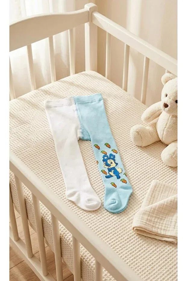 Детские колготки для девочек хлопковые 2 шт Miniday Baby, Blue — фото 2
