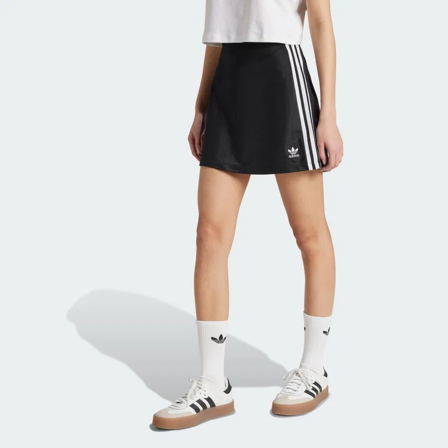 Мини-юбка с тремя полосами Adicolor 3-Stripes adidas, Сине-белый