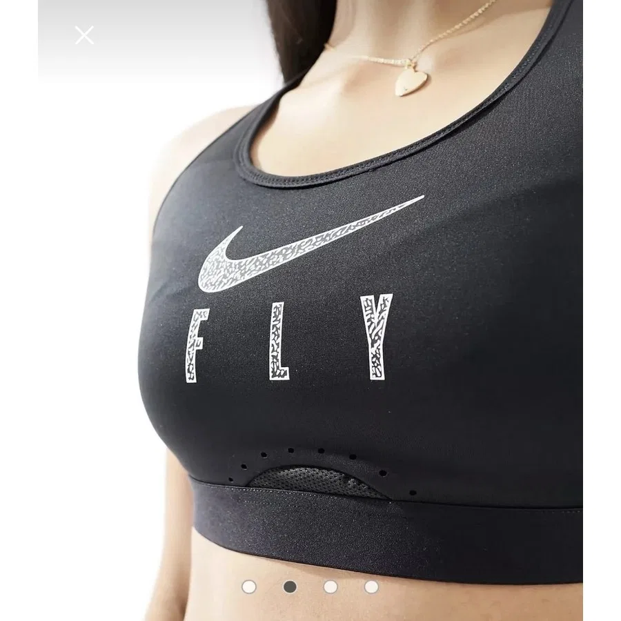 Спортивный бюстгальтер без поролона Dri Fit Swoosh Fly Nike, Черный — фото 2