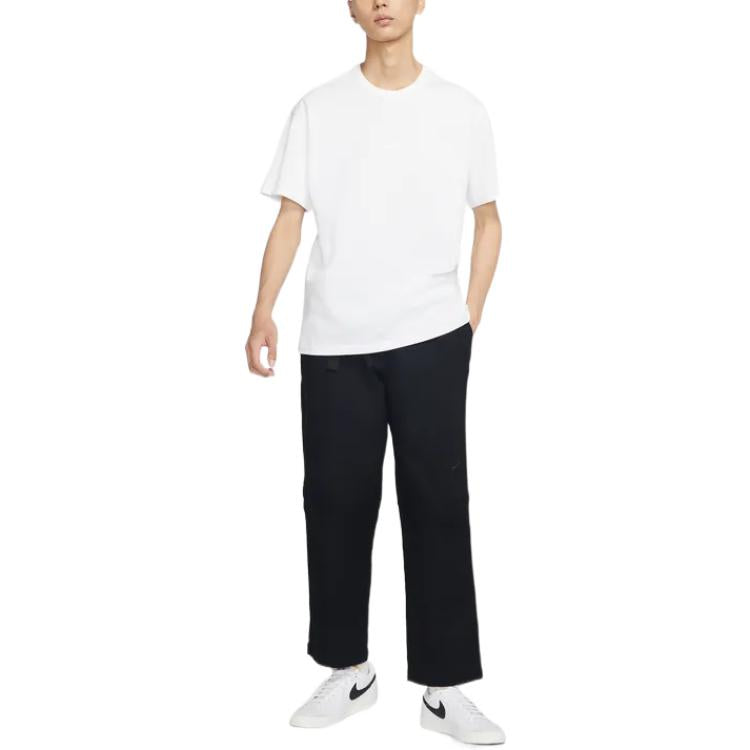 Повседневные брюки Men's Nike Solid Color Logo Embroidered Elastic Waistband Straight Casual Pants/Trousers Black DQ4297-010 — фото 3