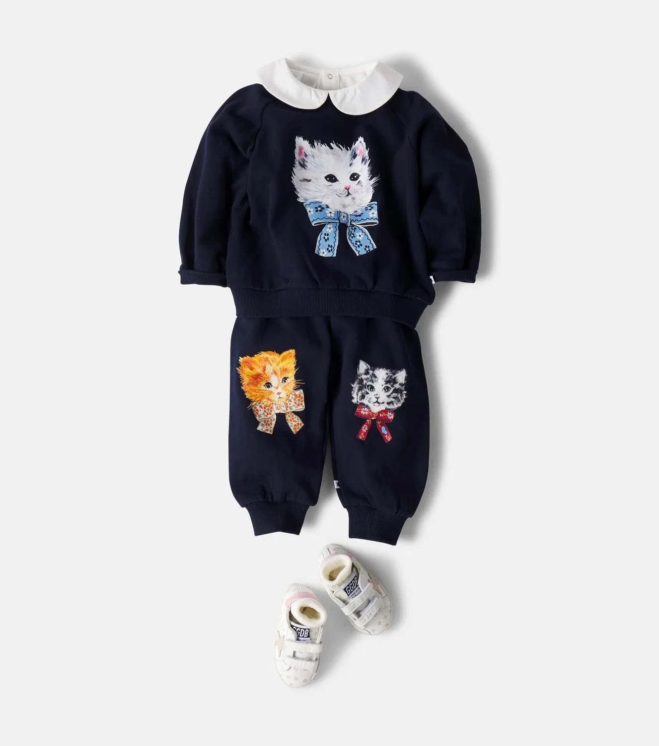 Комплект из толстовки и спортивных брюк из органического хлопка Fancy Kittens Molo, синий — фото 2