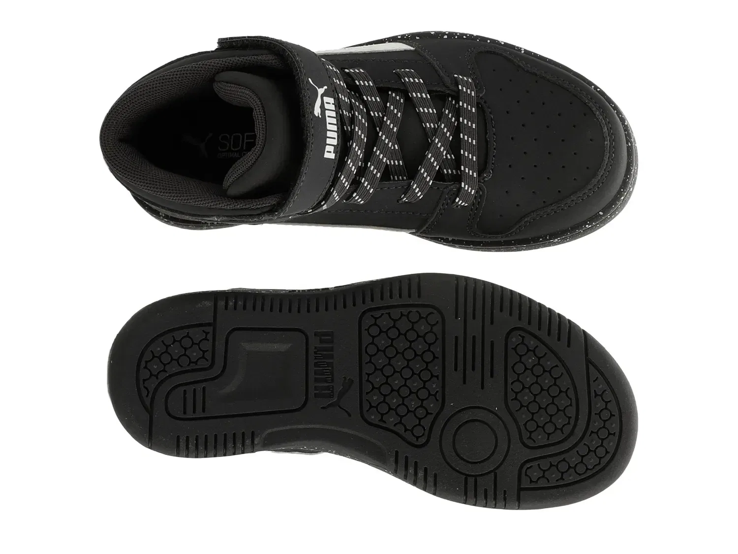 Кроссовки высокие Rebound Layup, PUMA, черно-белые — фото 3