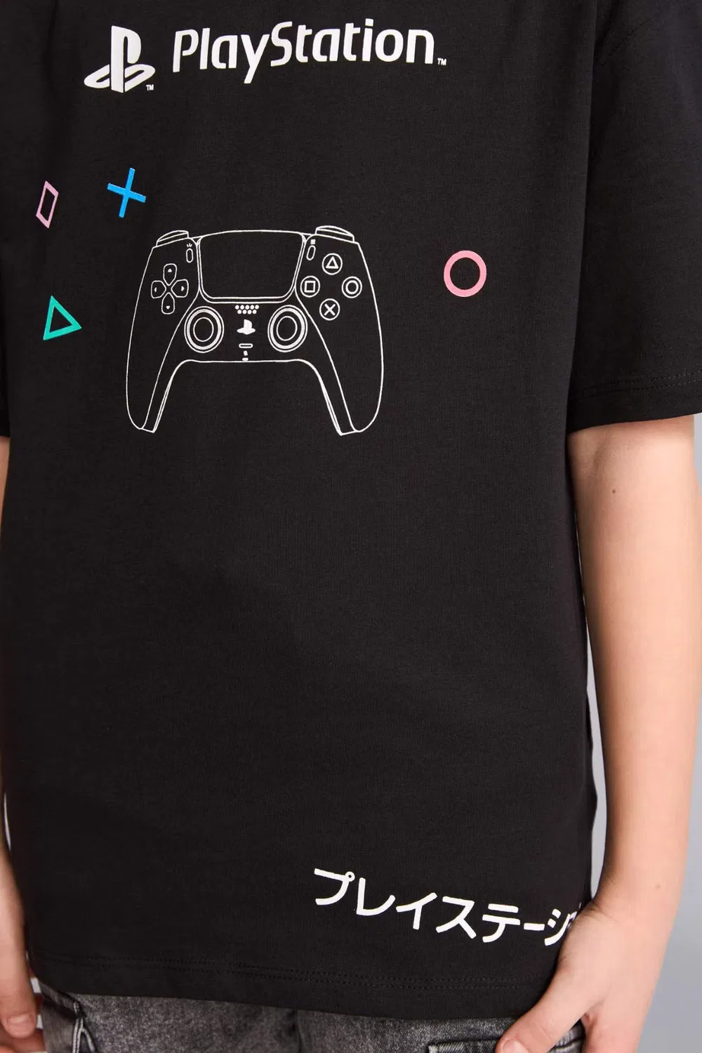 Футболка оверсайз с принтом PlayStation Defacto, черный — фото 3