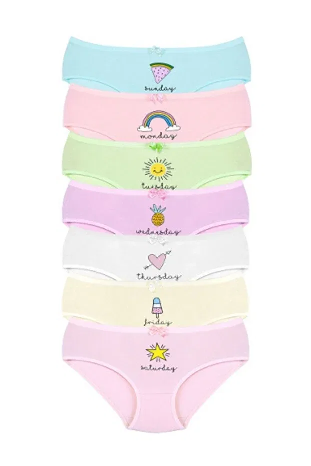 Детские трусы для девочек с принтом 7 шт Newlilla, Mixed Light Colors