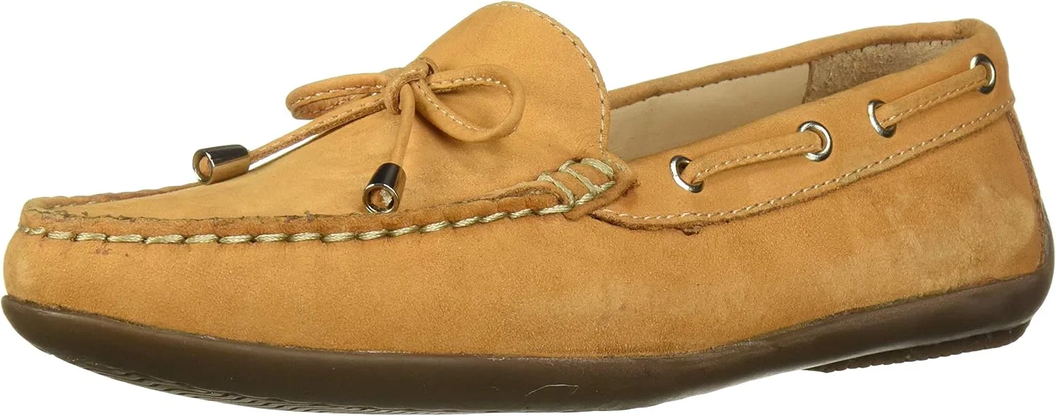 Детские туфли-лоферы с бантом Nantucket 2.0 Tiebow Driver Club USA, Tan Nubuck