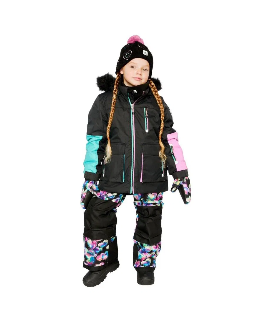 Детский комплект из двух предметов PLAY с принтом Heart Print Deux par Deux, Blue Pink And Black Heart Print — фото 3
