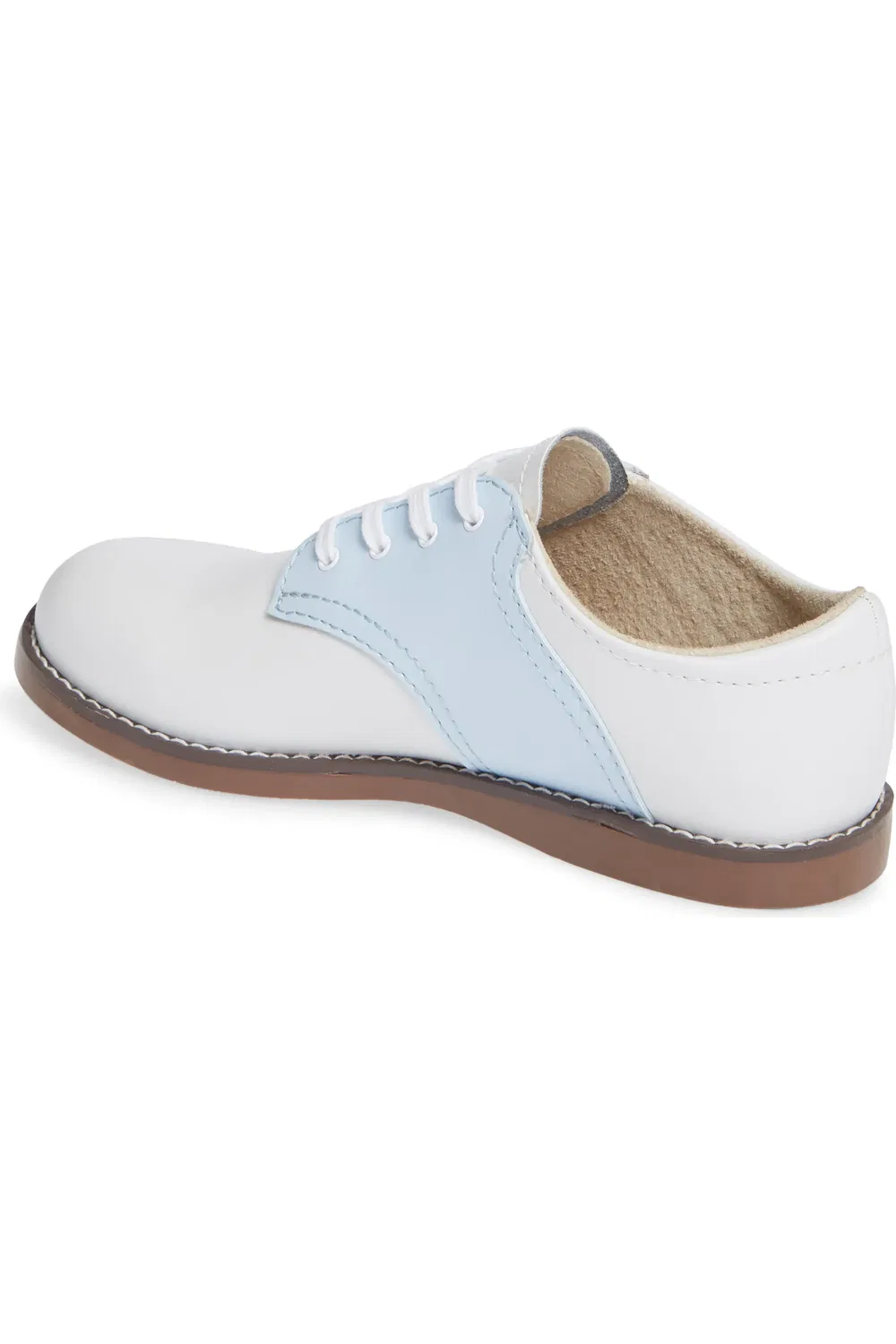 Детские туфли оксфорды классические Cheer Footmates, белый/светло-голубой — фото 2