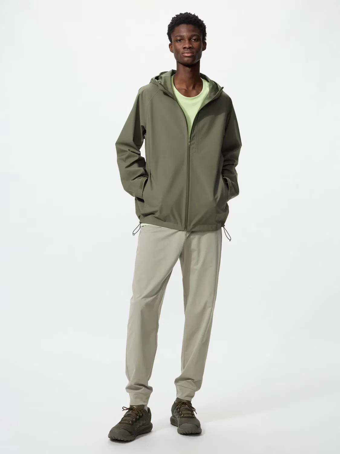 Брюки спортивные Uniqlo, джоггеры удлиненные, бежевый