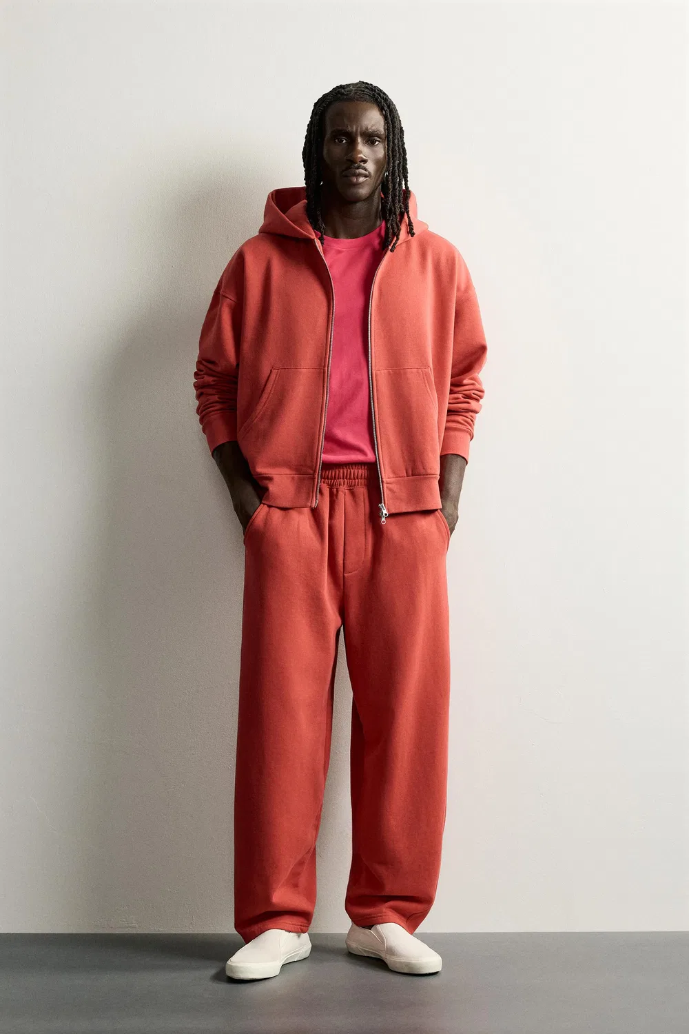 Простые спортивные штаны Balloon Fit ZARA, Red