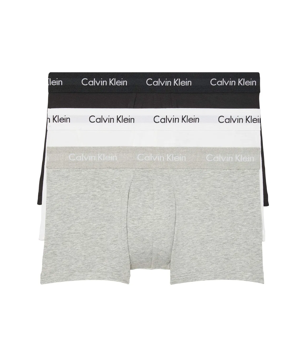 Мужские трусы-слипы из хлопка с эластаном Calvin Klein, White, Black, Heather Grey