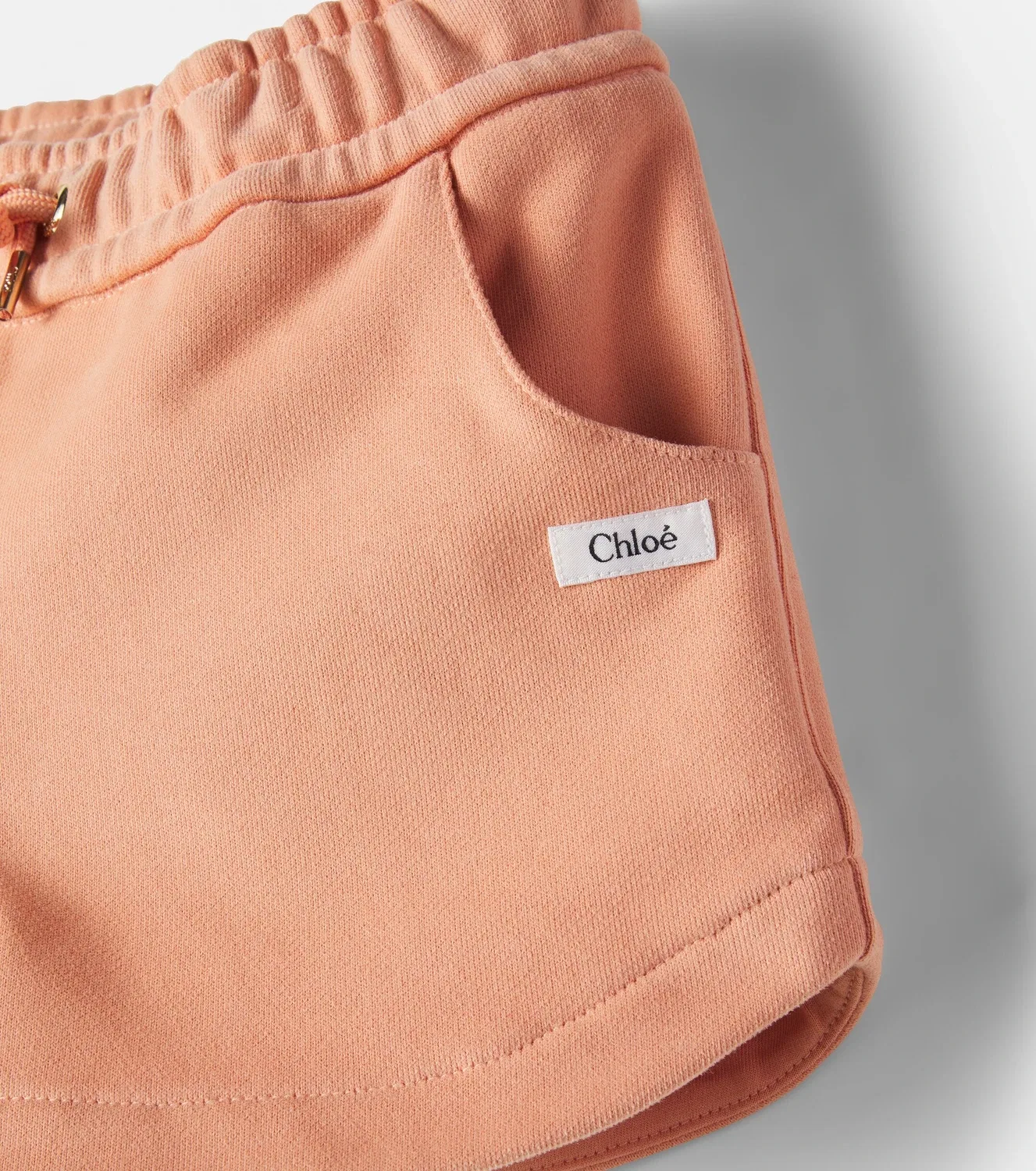 Шорты хлопковые Chloé Kids, оранжевый — фото 3