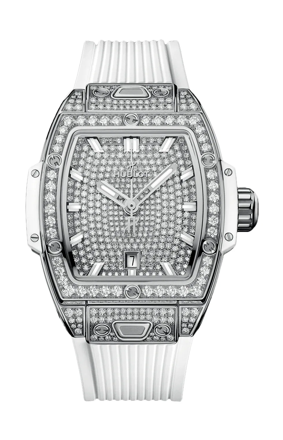 SPIRIT OF BIG BANG STEEL WHITE FULL PAVÉ 32 ММ - 682.SE.9000.RW.1604 HUBLOT, золотой