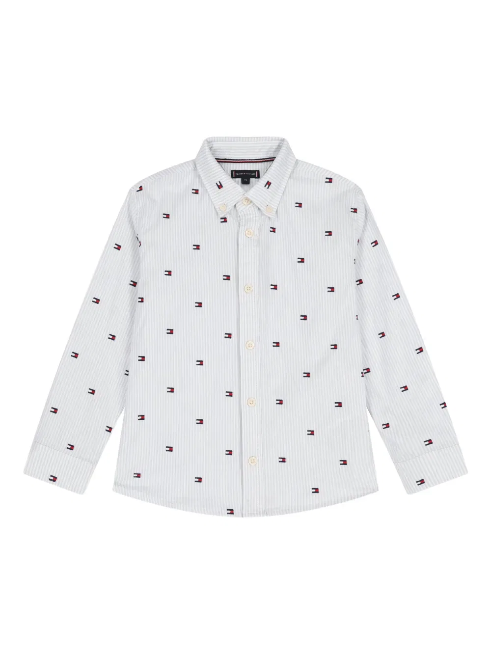Полосатая рубашка с логотипом Tommy Hilfiger Junior, белый