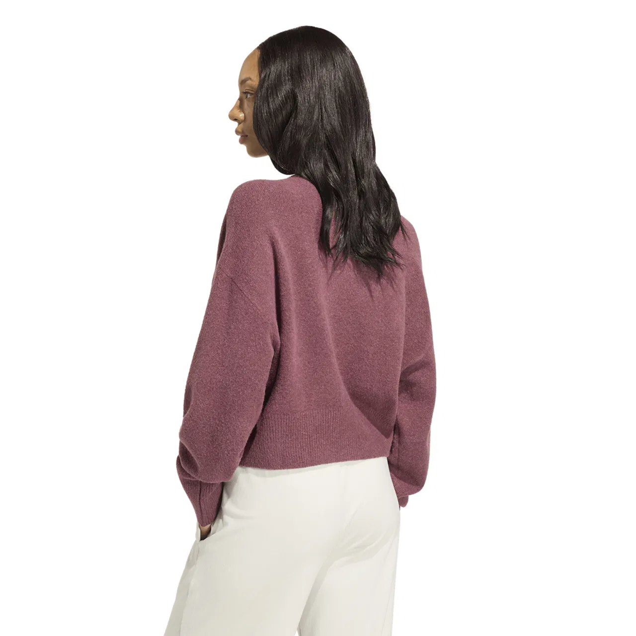 Женский кардиган с длинным рукавом, свободного кроя, adidas Originals Essentials Knit Cardigan, adidas, Quiet Crimson — фото 2