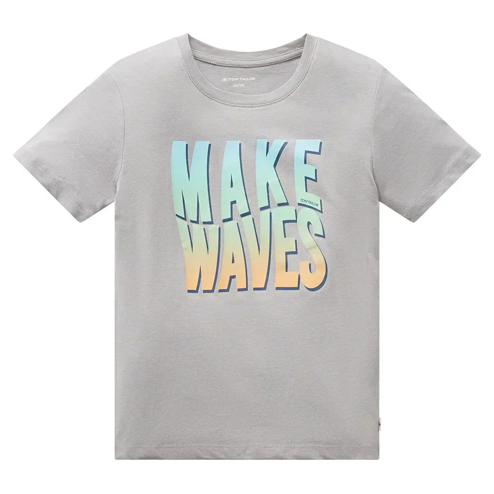 Детская футболка с принтом Printed Short Sleeve T-shirt Tom tailor, Grey