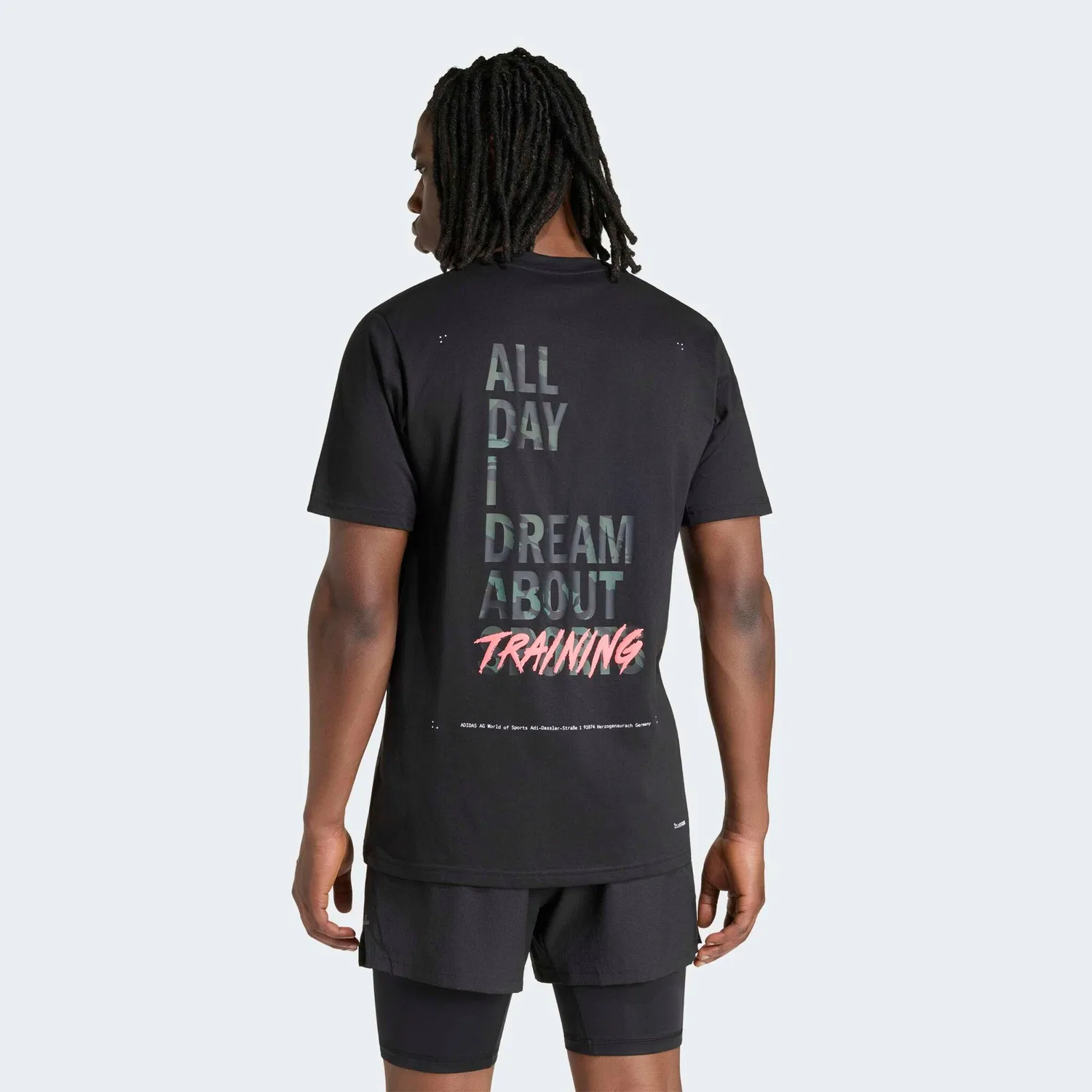 Мужская спортивная футболка с камуфляжным принтом Adidas Performance, Black — фото 2