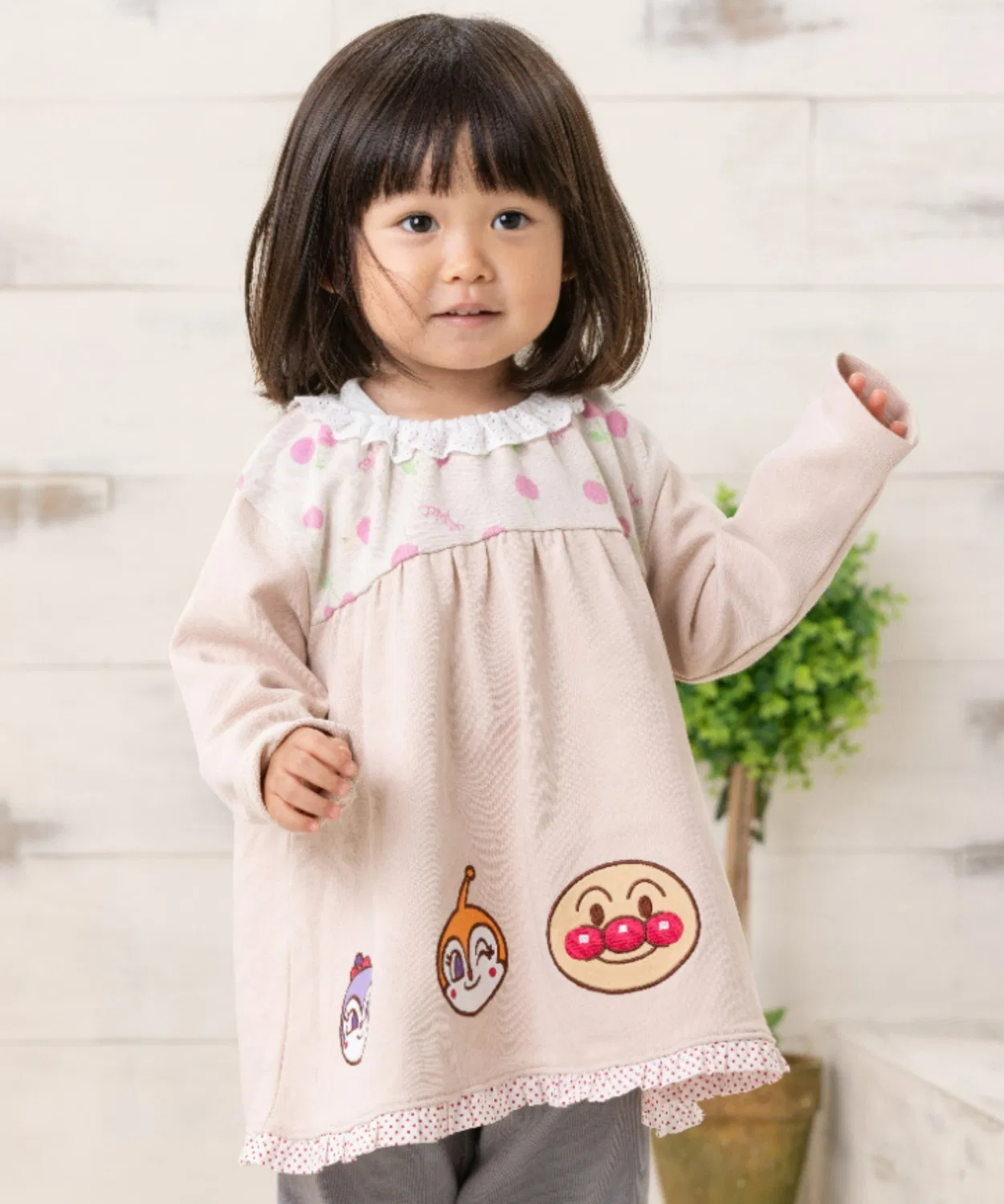 Детская туника-платье с аппликацией Anpanman Kids Collection, Крем
