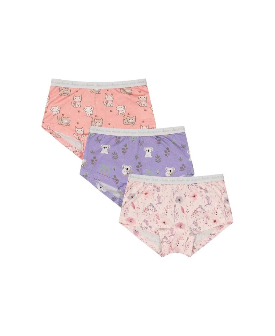 Комплект трусов-слипов с принтом Holiday Prints, 3 шт Deux par Deux, Pink Printed Flowers