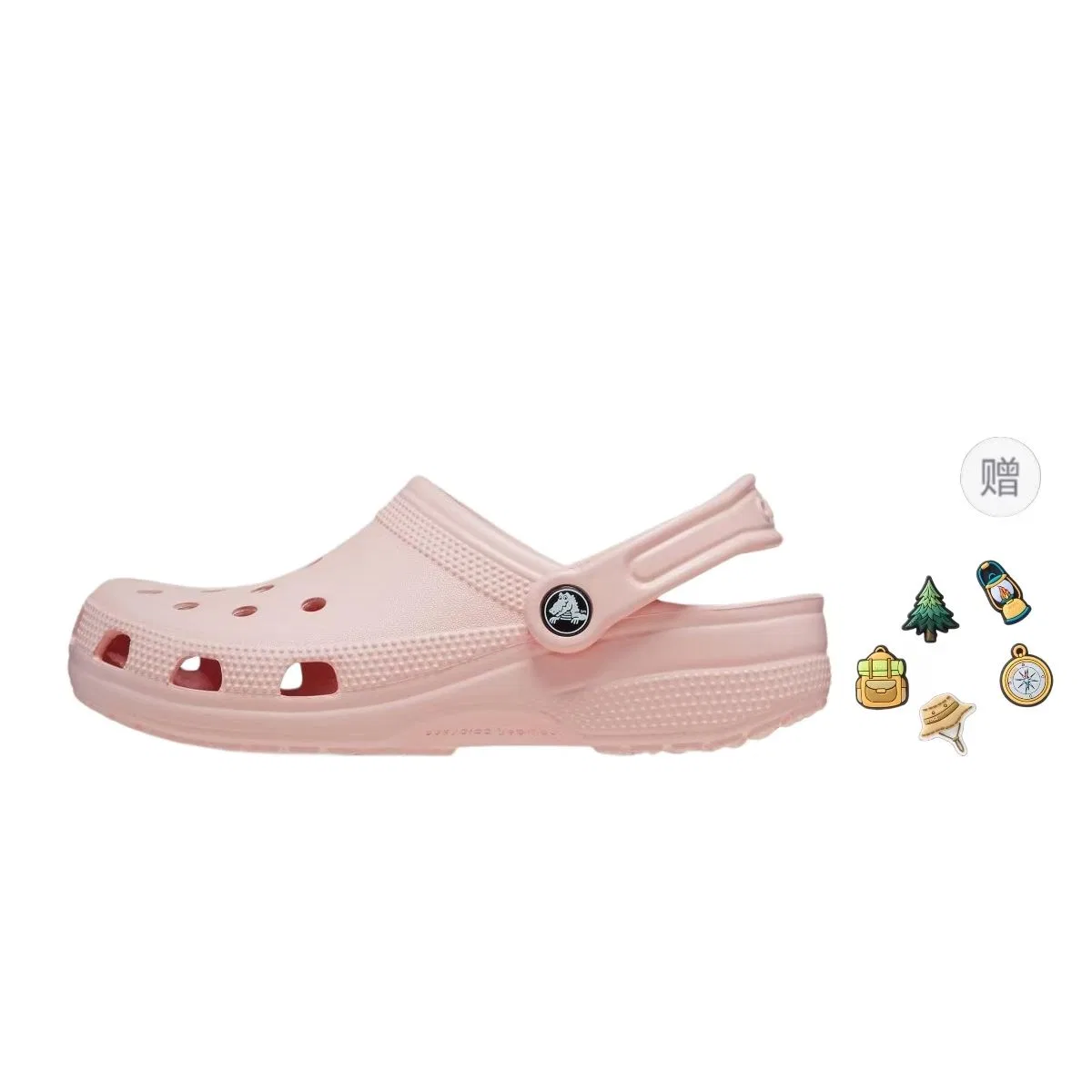 Crocs Детские сабо из ЭВА с цветком Классик Крокс, Quartz Pink