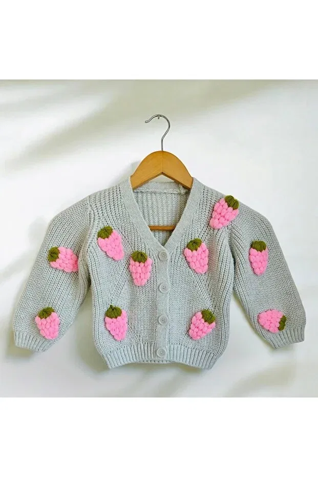 Детский кардиган с вышивкой Strawberry cardigan Butik, Beige