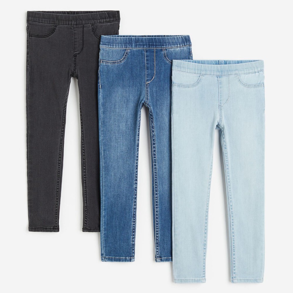 

Комплект джеггинсов H&M Kids Denim, 3 предмета, синий/черный